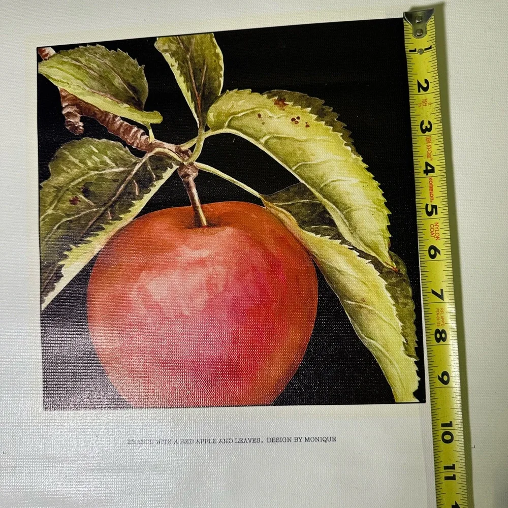 Printed art on loose‎ unstretched Canvas Red Apple Vintage Style Craft